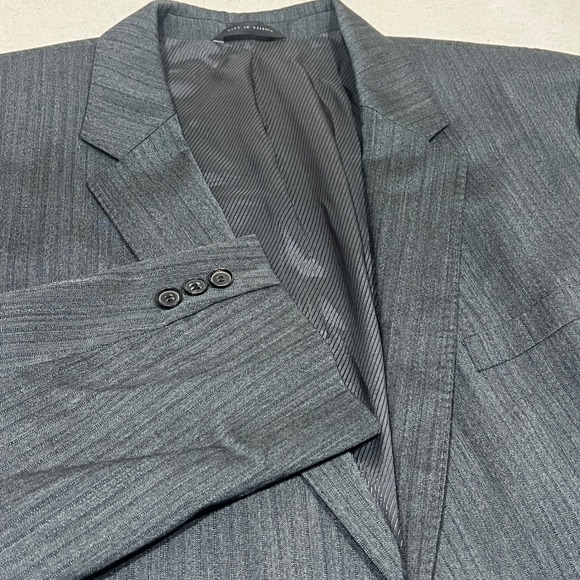 BOSS Hugo Boss Men's Charcoal Pinstripe Wool Blend Blazer Suit Jacket 48R